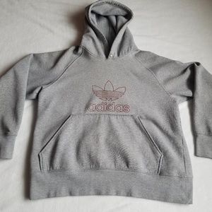 Adidas Mens XL Hoodie Grey Red